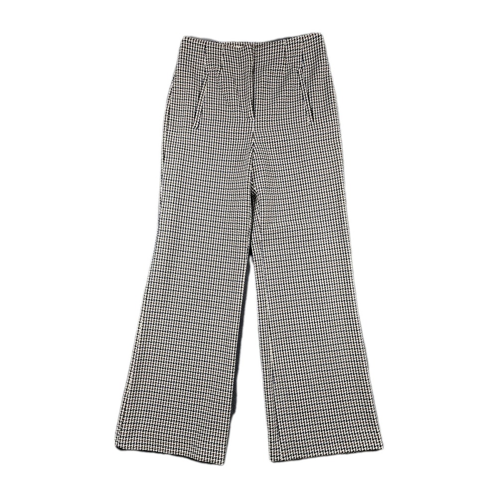 Veronica Beard‎ Dova Pant Womens 2 Black Ivory Blue Houndstooth Tailored Trouser